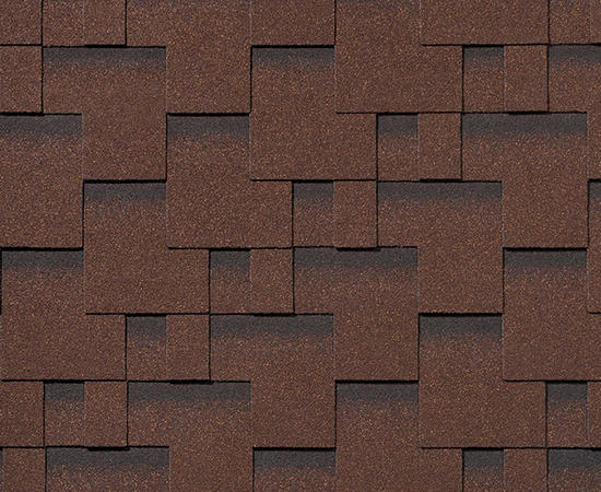 Битумная черепица Roofshield Премиум Модерн Коричневый с оттенением